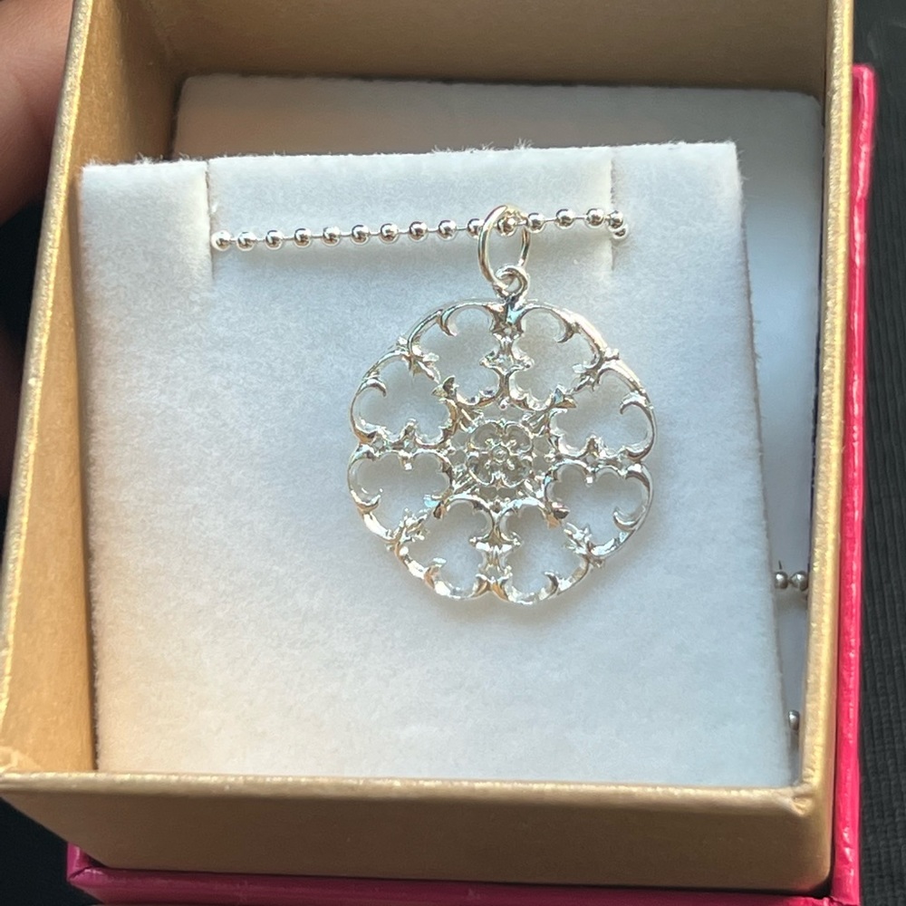 Sterling Silver SMALL FILIGREE CHARM by Helen Ficalora